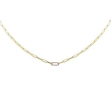 Sonara necklaces Yellow .06ct G SI 14K Yellow Gold Diamond Paper Clip Pendant Necklace 18" Long